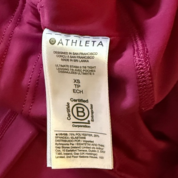 Athleta sz XS Magenta Ultimate Stash II Leggings - Picture 7 of 7